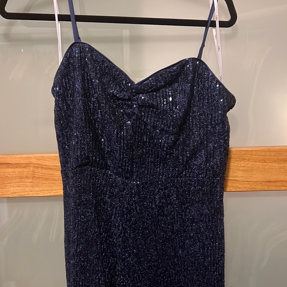 Navy Blue Sequins pant suit - Picture 1 of 3